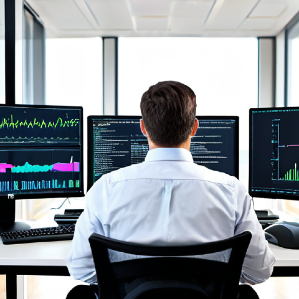 Data Scientist at Work**

"A professional data scientist, fully clothed in appropriate business attire, working at a desk with multiple monitors displaying code and data visualizations. The office environment is modern and collaborative, with colleagues visible in the background. The focus is on the data scientist analyzing information with intent concentration. Safe for work, appropriate content, perfect anatomy, correct proportions, natural pose, professional, high quality."

**