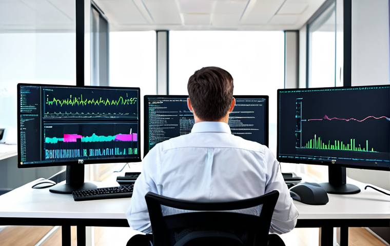 Data Scientist at Work**

"A professional data scientist, fully clothed in appropriate business attire, working at a desk with multiple monitors displaying code and data visualizations. The office environment is modern and collaborative, with colleagues visible in the background. The focus is on the data scientist analyzing information with intent concentration. Safe for work, appropriate content, perfect anatomy, correct proportions, natural pose, professional, high quality."

**
