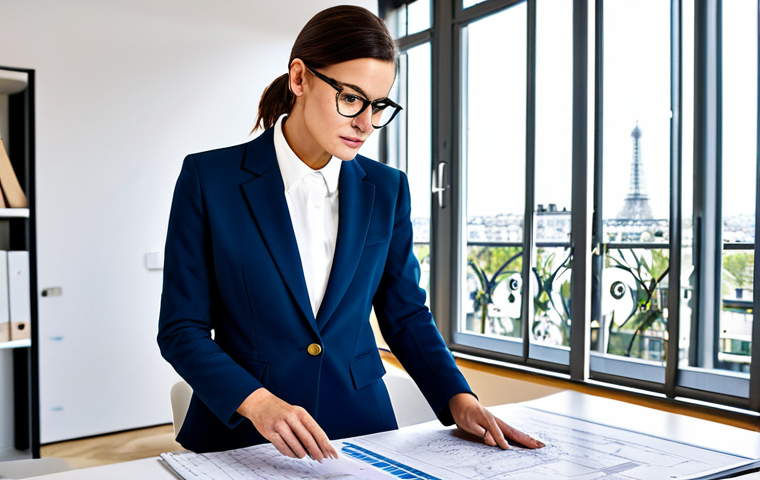 빅데이터 분석가를 위한 무료 학습 리소스 - **A professional architect in a bright, modern office in Paris, France, reviewing blueprints. She is...