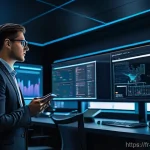 빅데이터 분석가를 위한 클라우드 플랫폼 비교 - **Prompt:** A professional data analyst, dressed in smart business casual attire, stands in a bright...