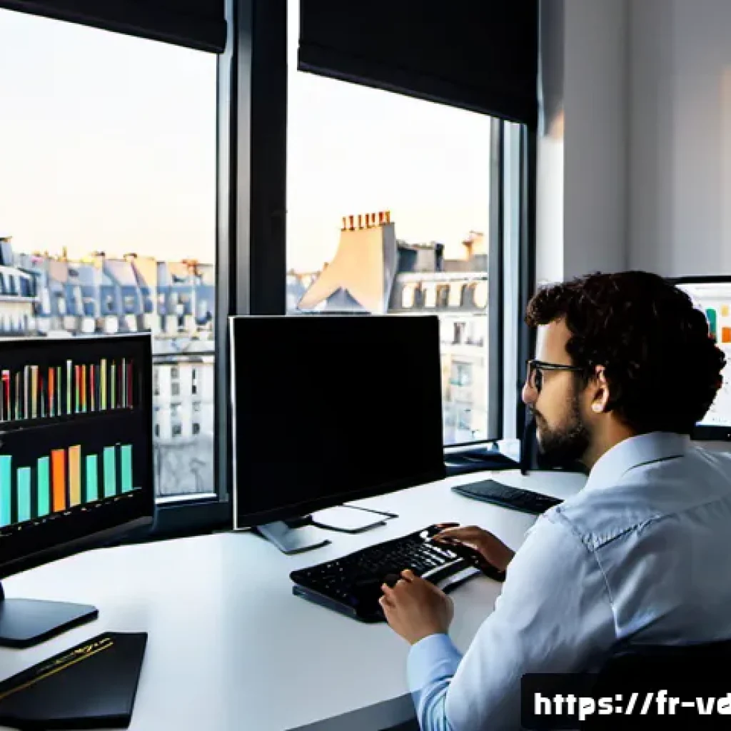 R 프로그래밍으로 빅데이터 분석하기 - Photorealistic modern data analytics studio in Paris, a French data scientist working at a sleek wor...