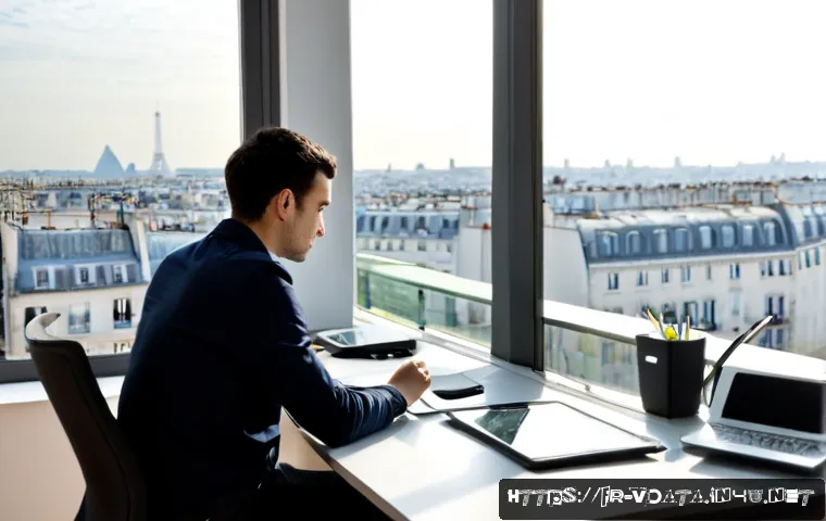 빅데이터 프로젝트의 데이터 수집 기법 - Photorealistic modern data collection workspace in Paris, French data analyst organizing anonymized ...