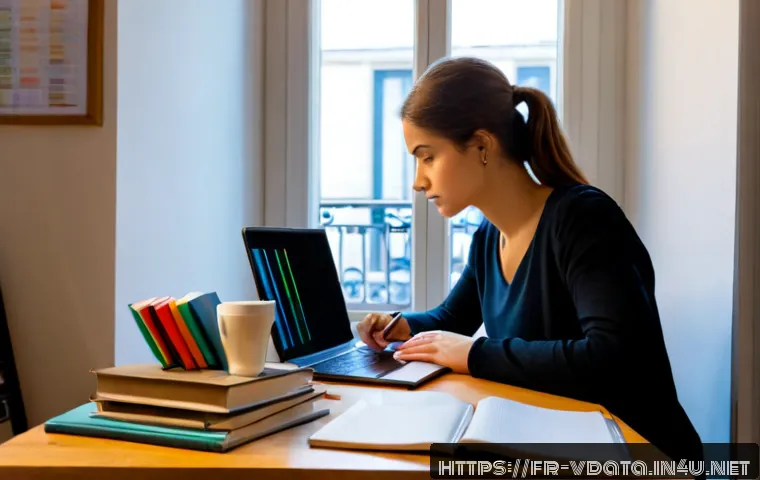 빅데이터 분석가가 읽어야 할 추천 도서 - Photorealistic editorial scene of a French data analyst in a bright Paris apartment workspace, thoug...